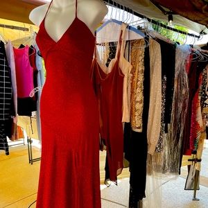 Vintage Boutique Sparkly Red Gown